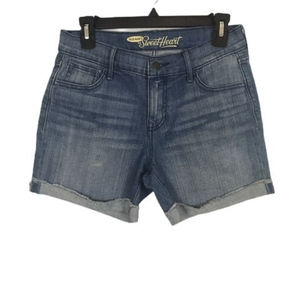 Old Navy Womens Shorts Size 2 Light Wash Stretch Denim Cuffed Mid Rise Casual
